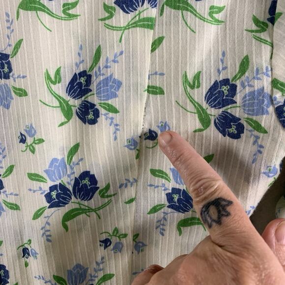 Womens‎ Milkmaid Floral Tiered Ruffle Midi Dress Sz Cottage Prairie Romantic - Picture 7 of 16